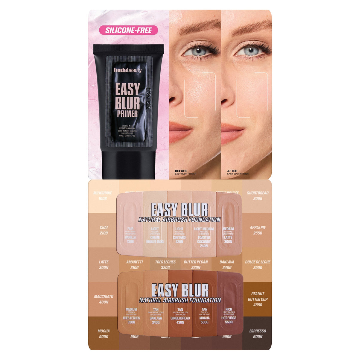 Easy Blur Foundation Sample Card Face Makeup