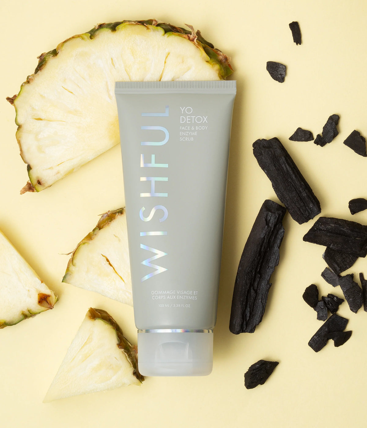 Yo Detox Charcoal Face and Body Enzyme Scrub Makeup Premium