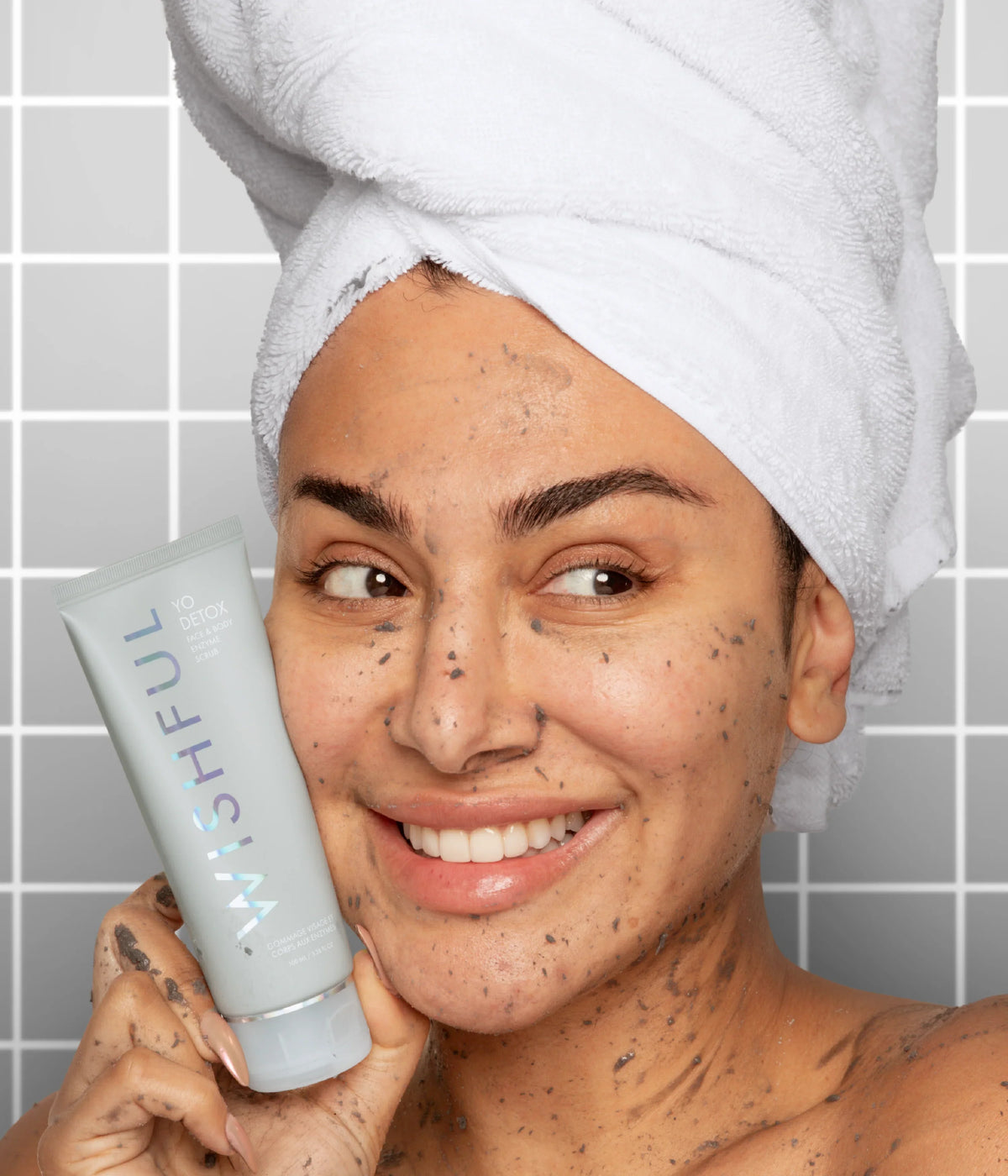 Yo Detox Charcoal Face and Body Enzyme Scrub Makeup Premium